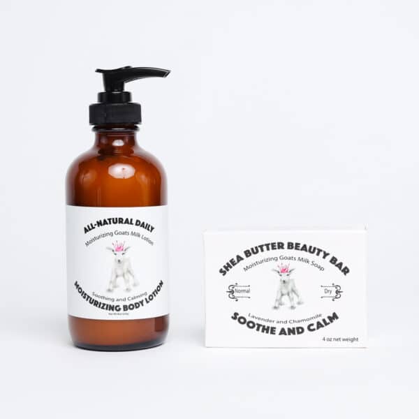 Shea Butter Facial/Body Beauty Bar with Goat Milk Moisturizing Lotion handmade at Simply Tiff's