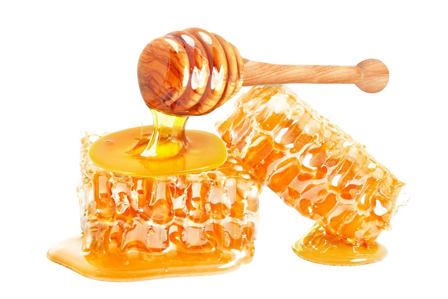 honeycomb with honey dripping
